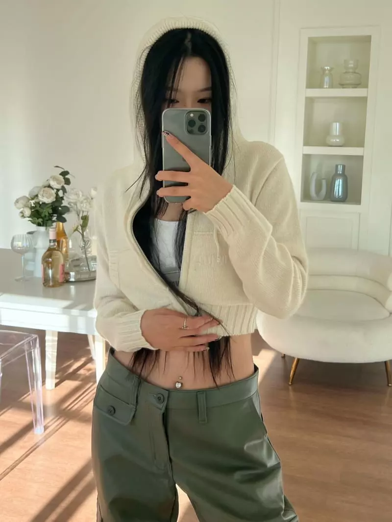 Project Wave - Korean Women Fashion - #momslook - Cashmere Hoody Zip-up - 9