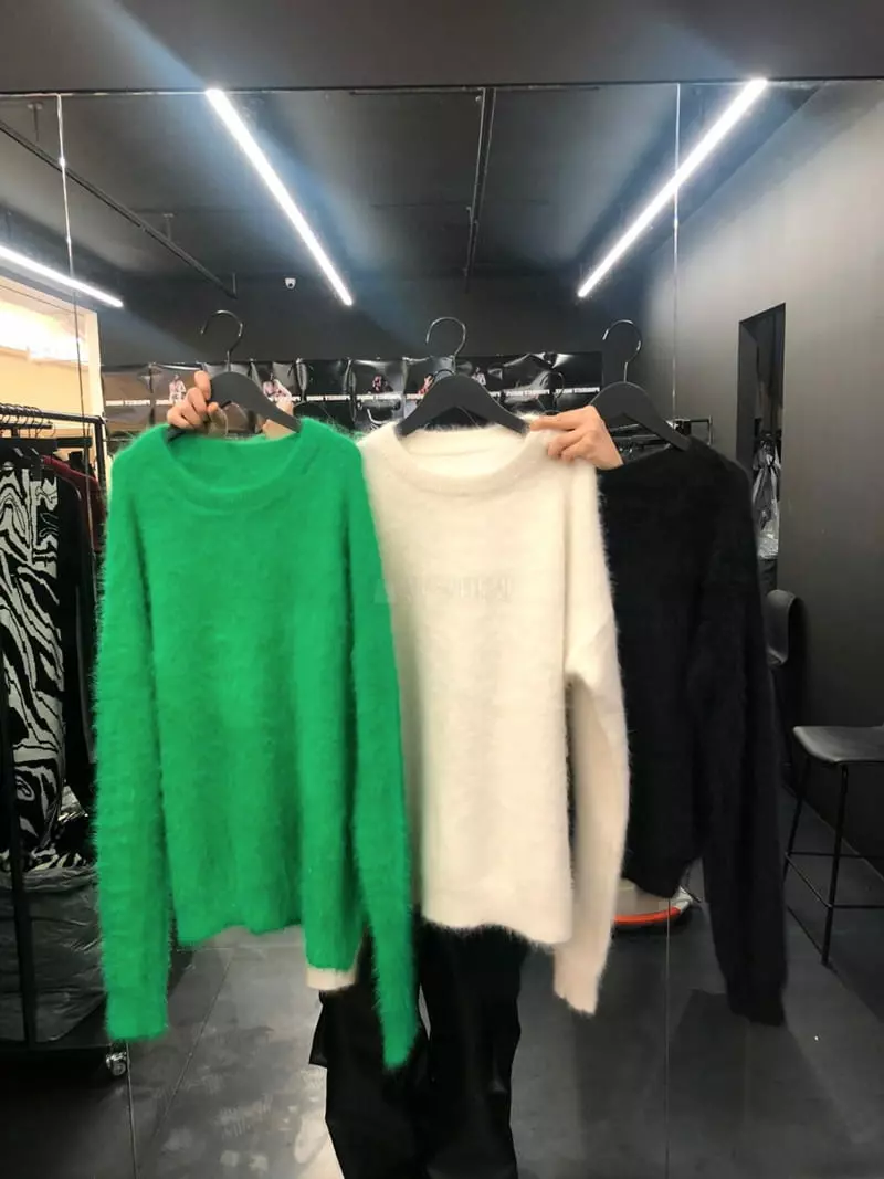 Project Wave - Korean Women Fashion - #momslook - Angora Rabbit Knit Tee - 8