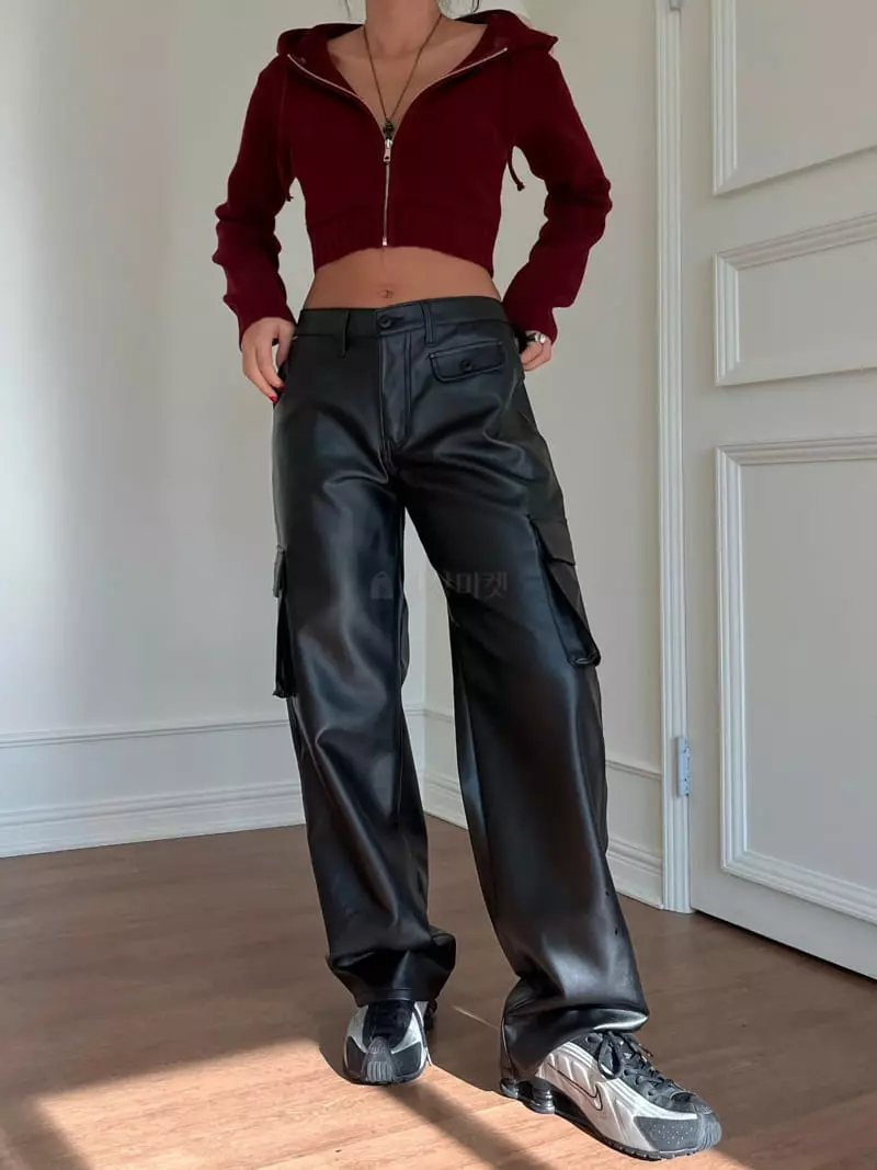 Project Wave - Korean Women Fashion - #momslook - Leather Pants - 5