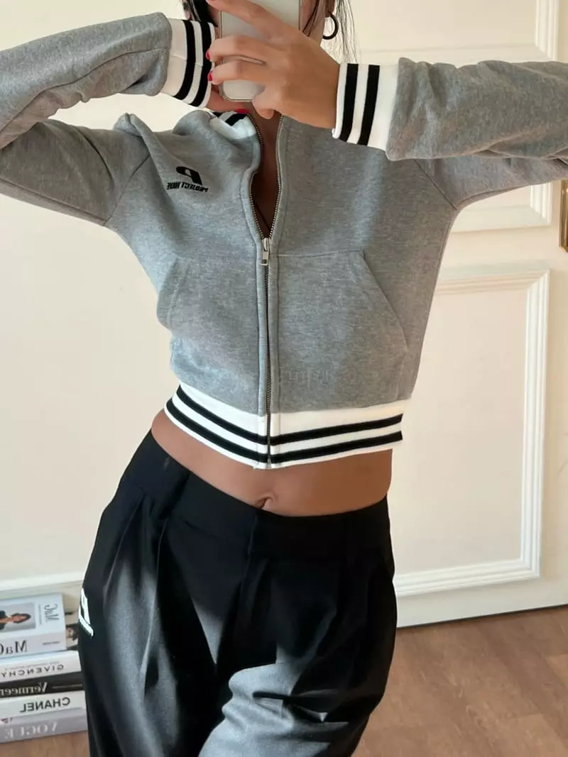Project Wave - Korean Women Fashion - #momslook - P Embroidery Zip-up - 6