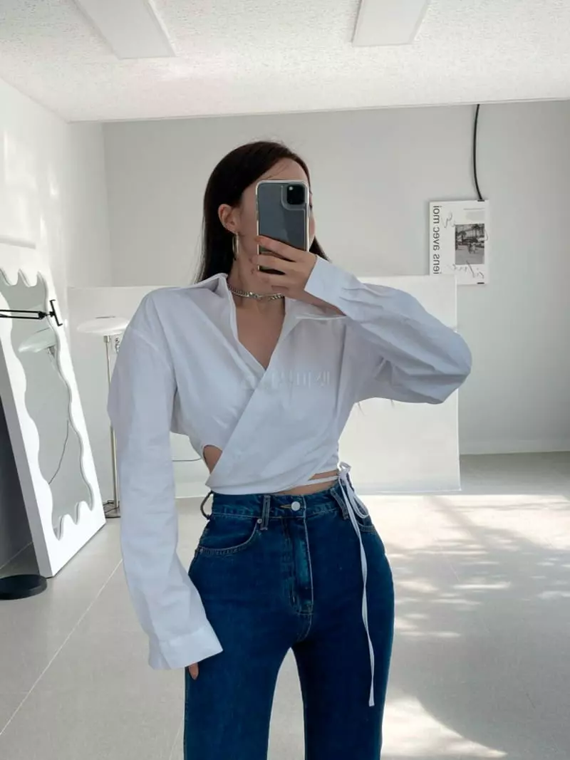 Project Wave - Korean Women Fashion - #shopsmall - Wrap Shirt