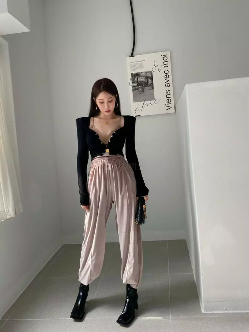 Project Wave - Korean Women Fashion - #womensfashion - Anna Velvet Pants - 5