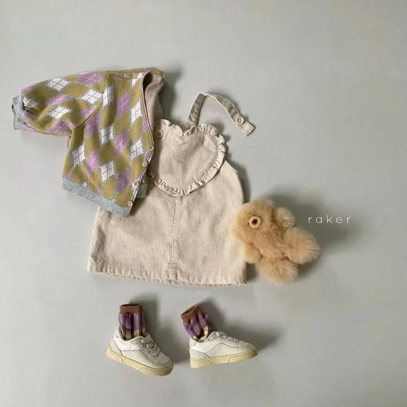 Raker - Korean Children Fashion - #discoveringself - Caramel Cardigan Argly Jacquard - 2