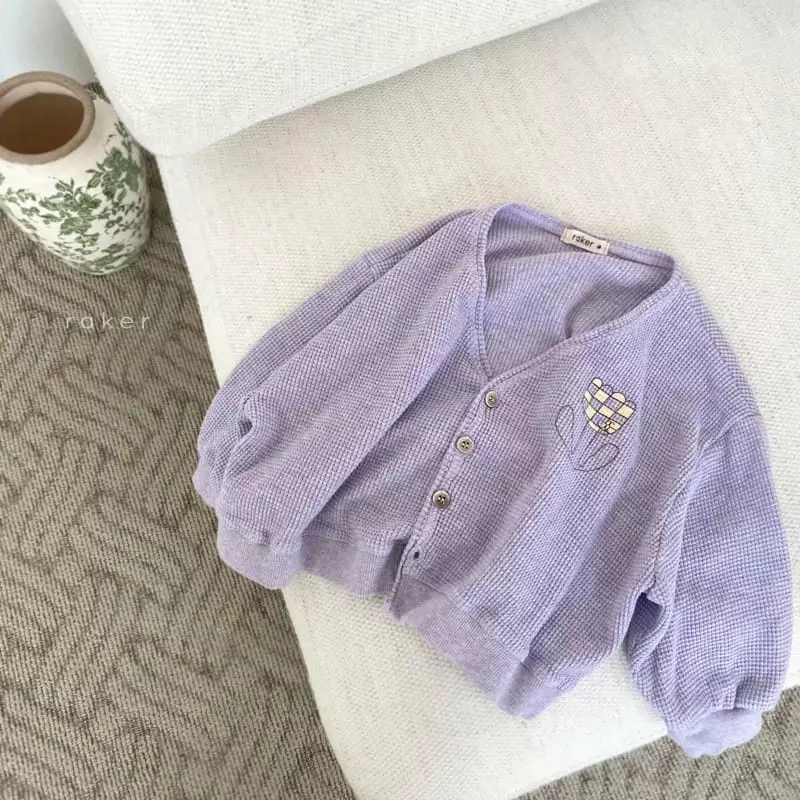 Raker - Korean Children Fashion - #fashionkids - Caramel Cardigan Waffle - 2