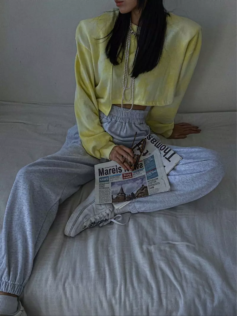 Rare Closet - Korean Women Fashion - #momslook - Tie Dye Crop Sweatshirt - 10