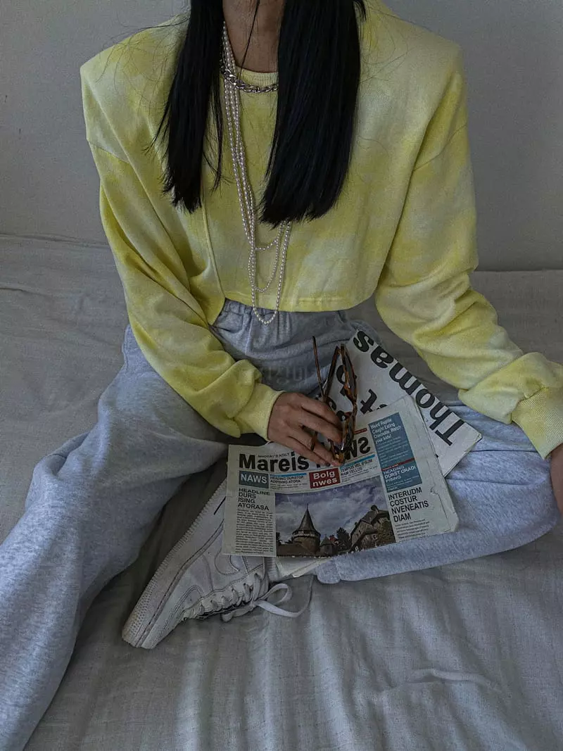 Rare Closet - Korean Women Fashion - #womensfashion - Tie Dye Crop Sweatshirt - 4