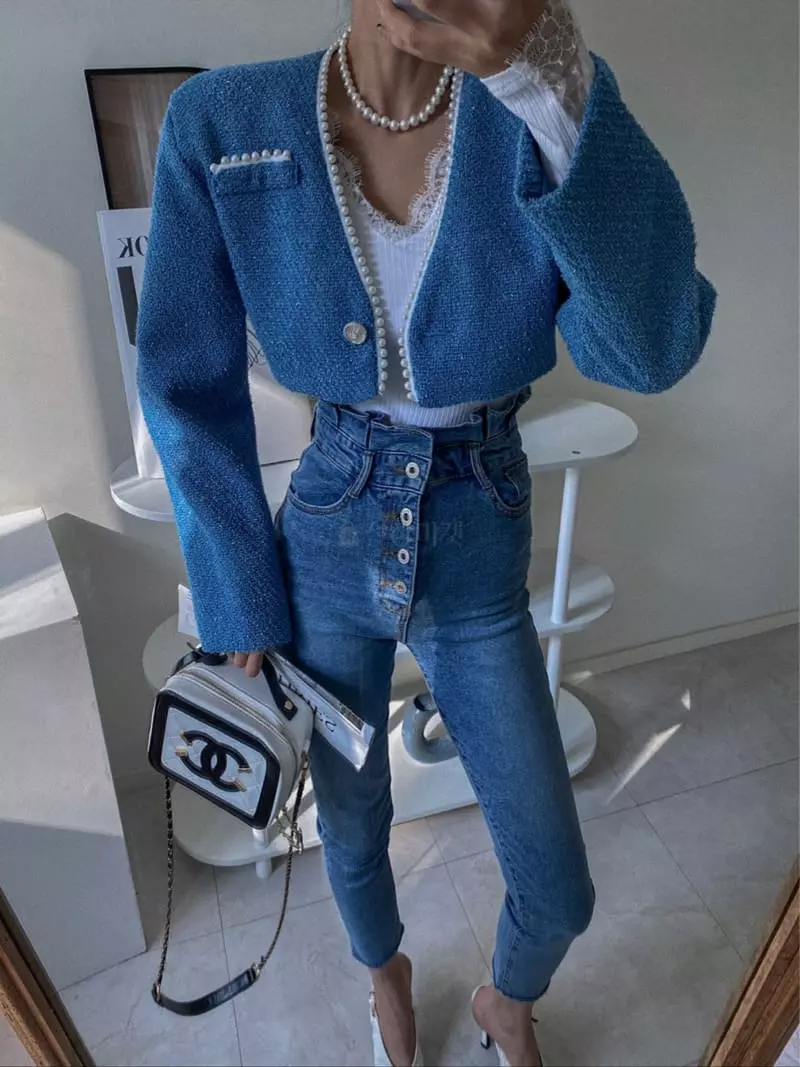 Rare Closet - Korean Women Fashion - #momslook - Pearl Twid Jacket - 6