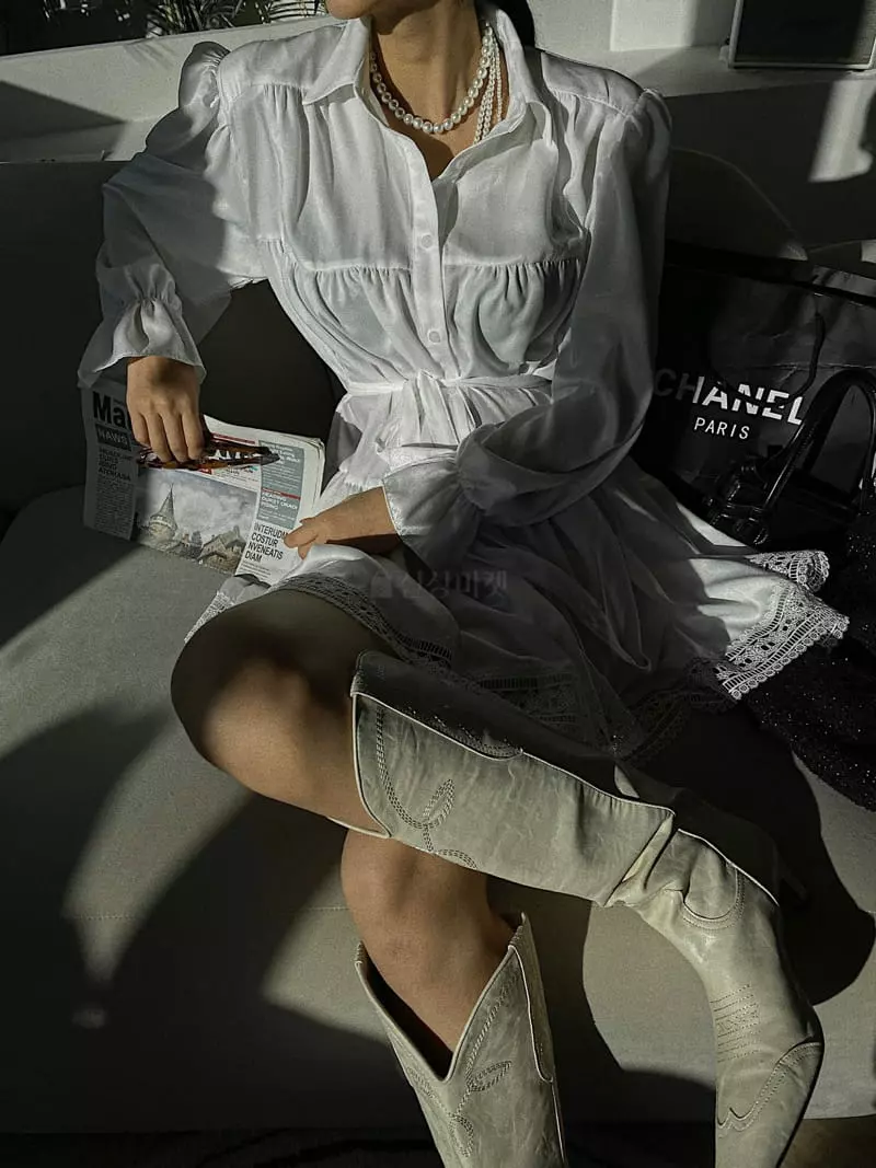 Rare Closet - Korean Women Fashion - #momslook - Brondy Lace One-piece - 10