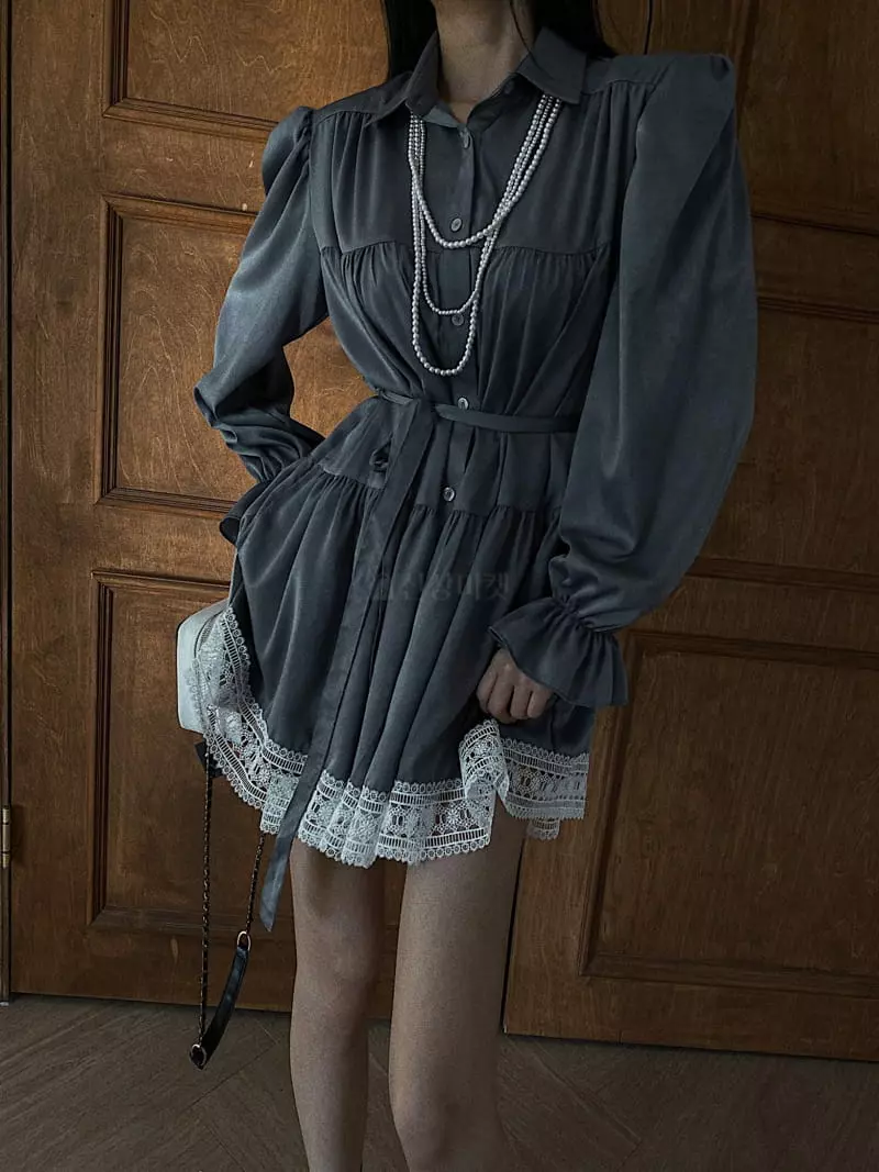 Rare Closet - Korean Women Fashion - #momslook - Brondy Lace One-piece - 11