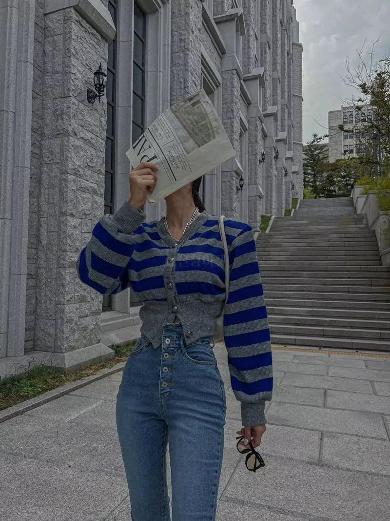 Rare Closet - Korean Women Fashion - #momslook - May Stripes Cardigan - 8
