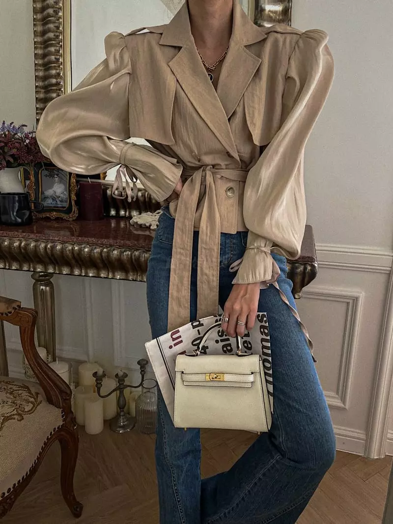 Rare Closet - Korean Women Fashion - #momslook - Twinkle Trench Jacket - 6