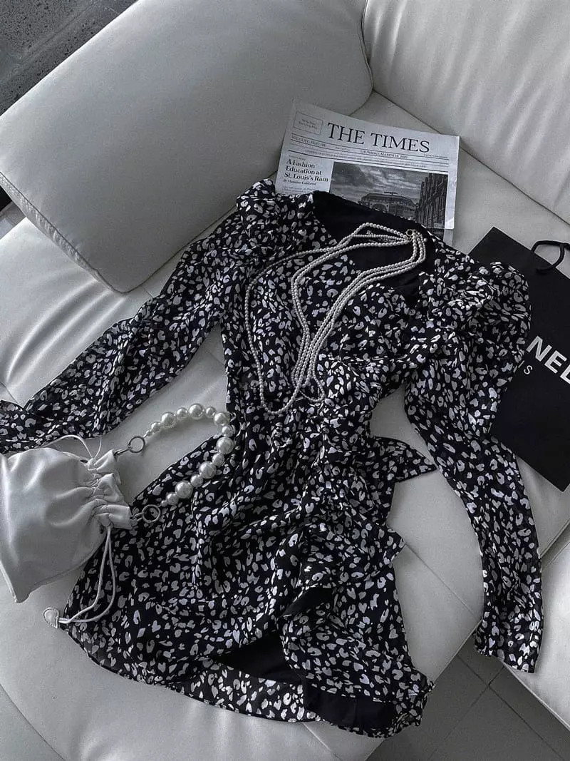 Rare Closet - Korean Women Fashion - #restrostyle - Leopard One-piece - 4