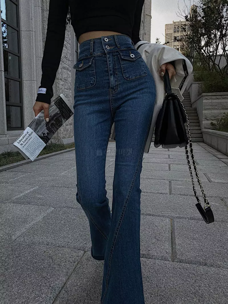 Rare Closet - Korean Women Fashion - #romanticstyle - High Bootscut Pants - 3