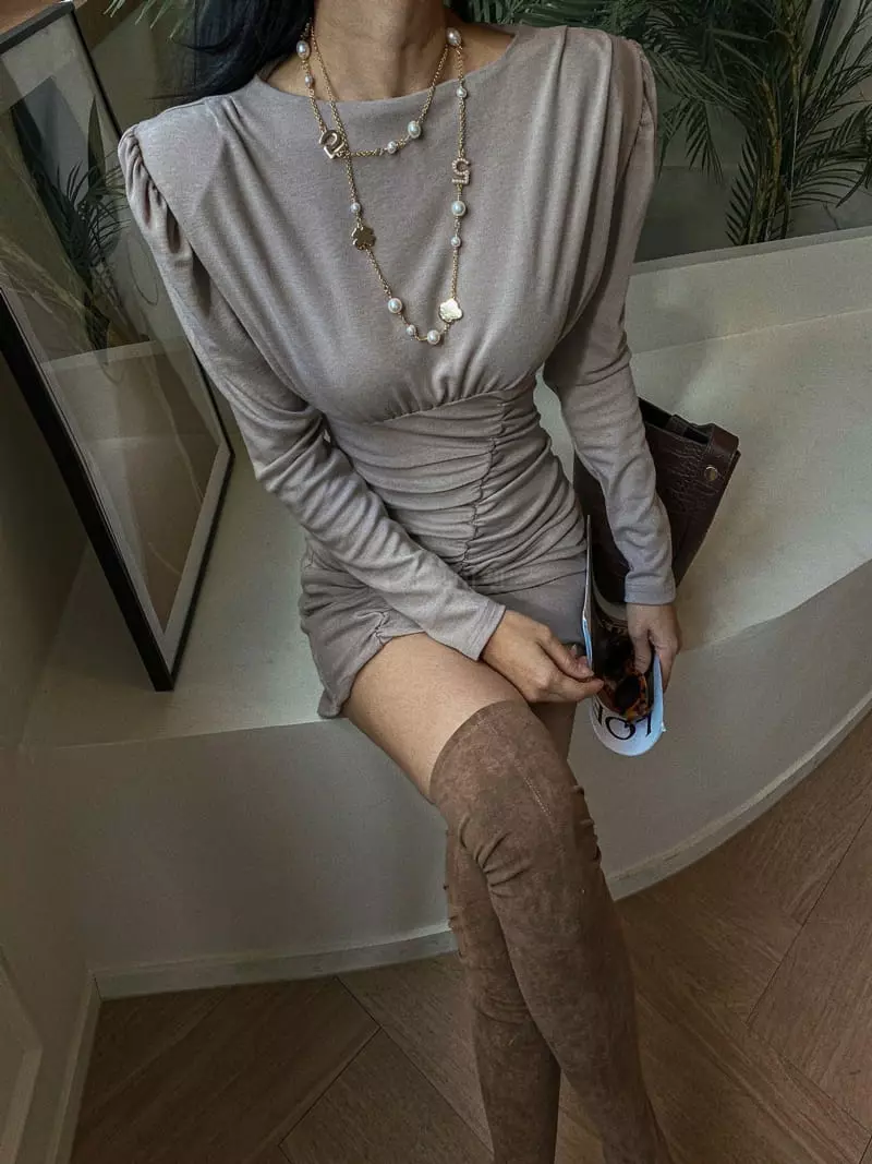 Rare Closet - Korean Women Fashion - #shopsmall - Glem Shirring One-piece - 9