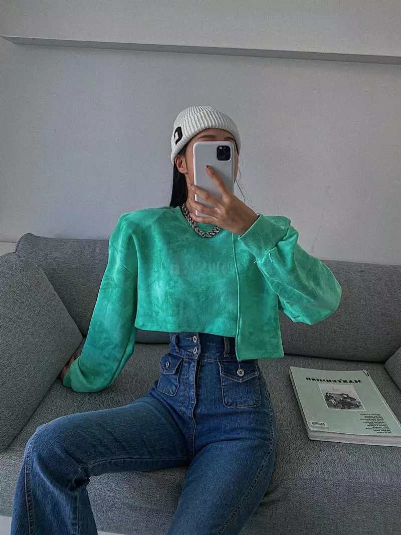 Rare Closet - Korean Women Fashion - #womensfashion - Tie Dye Crop Sweatshirt - 7