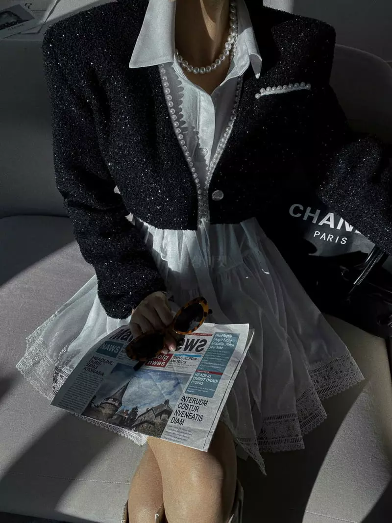 Rare Closet - Korean Women Fashion - #womensfashion - Pearl Twid Jacket - 3