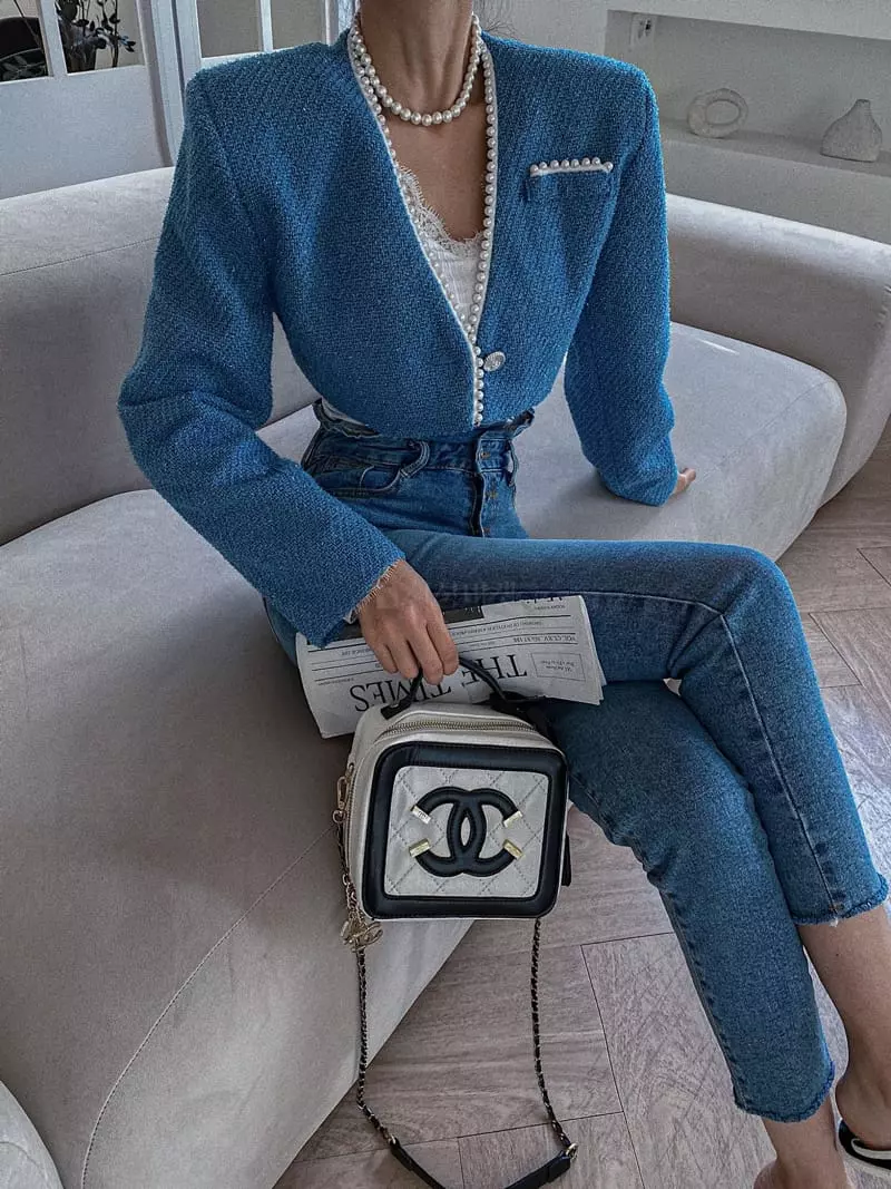 Rare Closet - Korean Women Fashion - #womensfashion - Pearl Twid Jacket - 7
