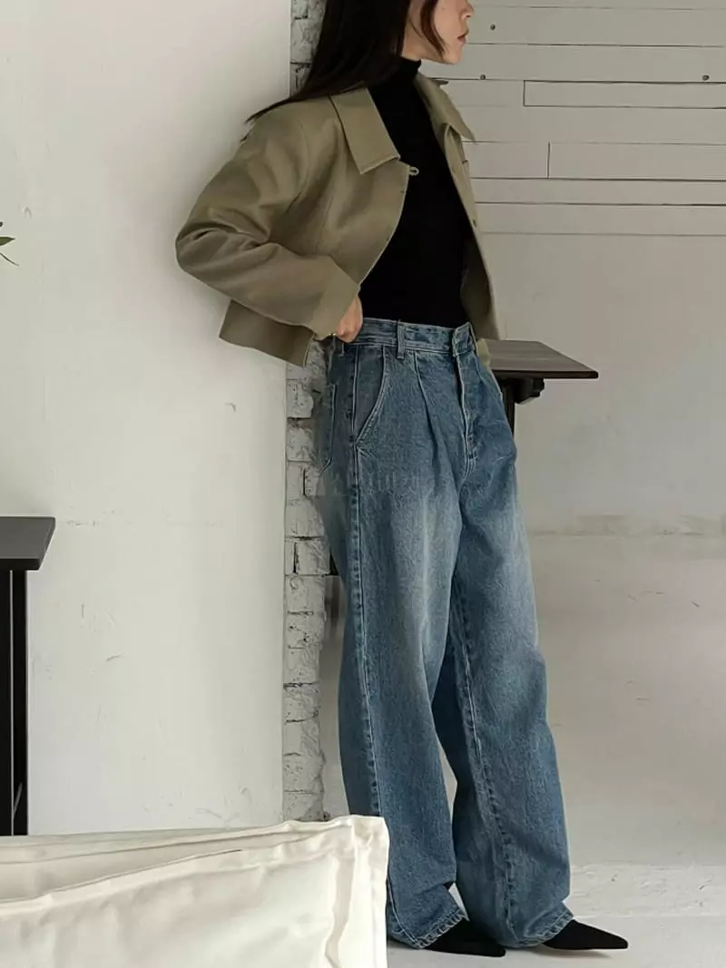 Ravi - Korean Women Fashion - #momslook - Pintuck Jeans - 6