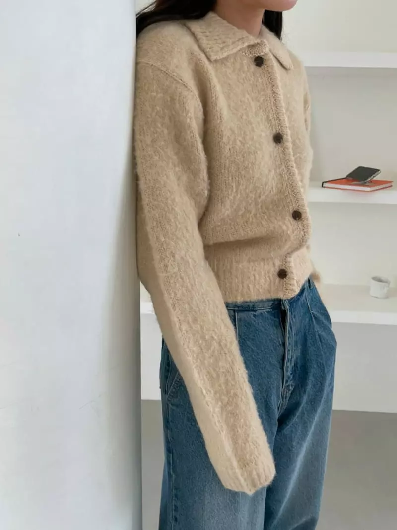 Ravi - Korean Women Fashion - #romanticstyle - Butter Collar Cardigan - 11
