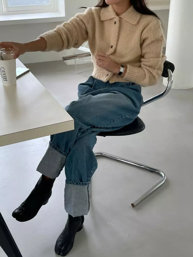 Ravi - Korean Women Fashion - #vintageinspired - Butter Collar Cardigan - 7
