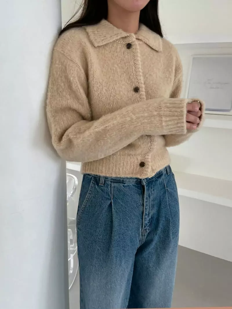Ravi - Korean Women Fashion - #vintagekidsstyle - Butter Collar Cardigan - 8