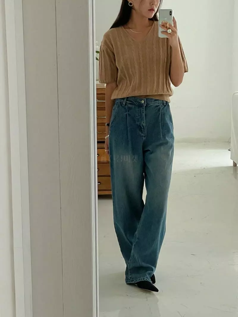 Ravi - Korean Women Fashion - #womensfashion - Pintuck Jeans - 11