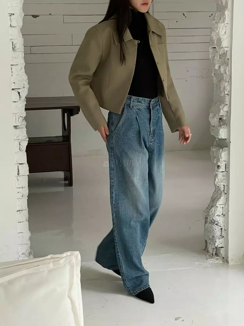 Ravi - Korean Women Fashion - #womensfashion - Pintuck Jeans - 5