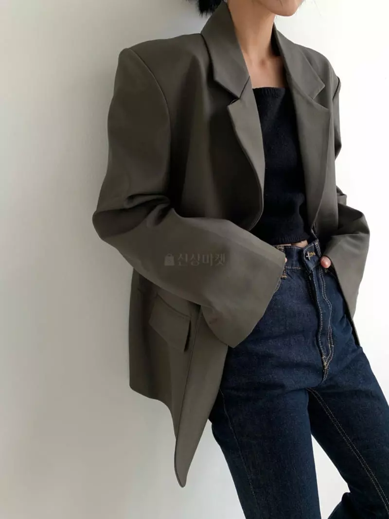 Recover - Korean Women Fashion - #momslook - Unbal Slit Jacket - 2