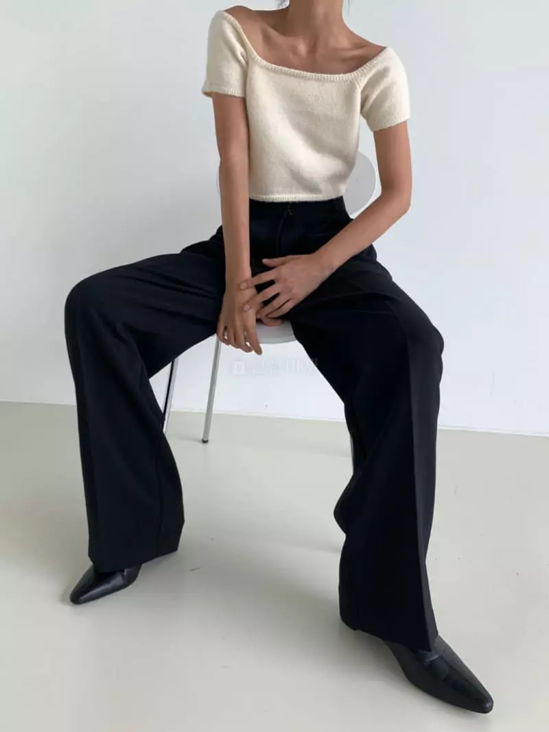 Recover - Korean Women Fashion - #momslook - Square Knit Tee