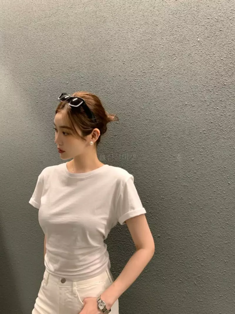 Recover - Korean Women Fashion - #momslook - Jenny Wrap Tee - 4