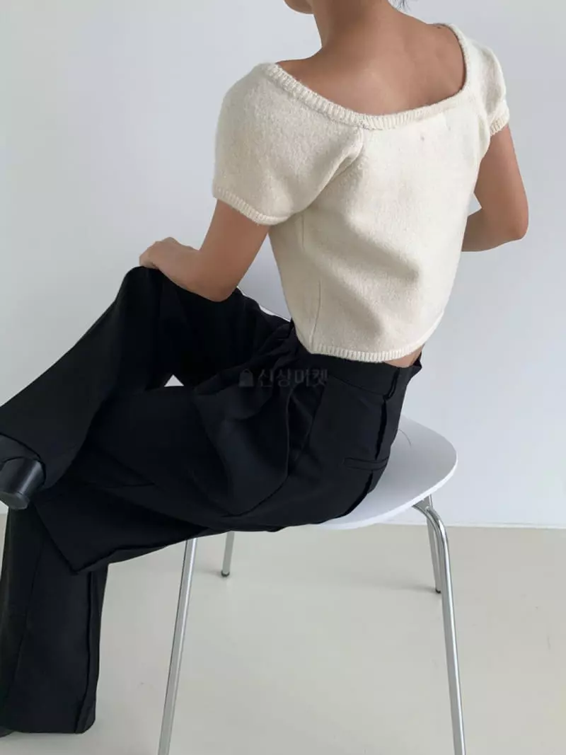 Recover - Korean Women Fashion - #womensfashion - Square Knit Tee - 2