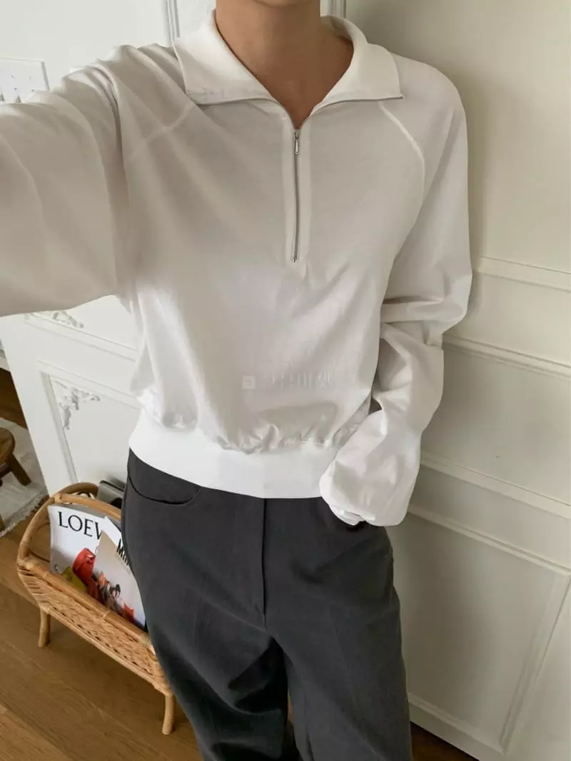 Refleur - Korean Women Fashion - #momslook - Half Zip-up Sweatshirt - 6