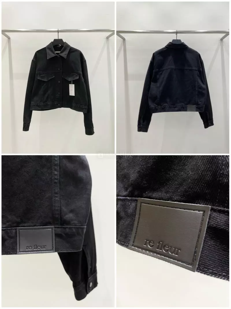 Refleur - Korean Women Fashion - #momslook - Black Denim Jacket - 5