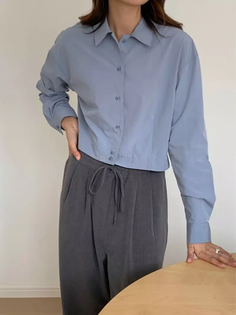 Refleur - Korean Women Fashion - #momslook - Moena Crop Shirt - 2