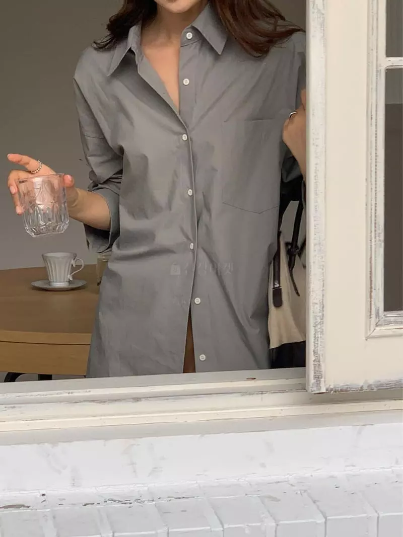 Refleur - Korean Women Fashion - #momslook - Reover Fit Shirt - 2