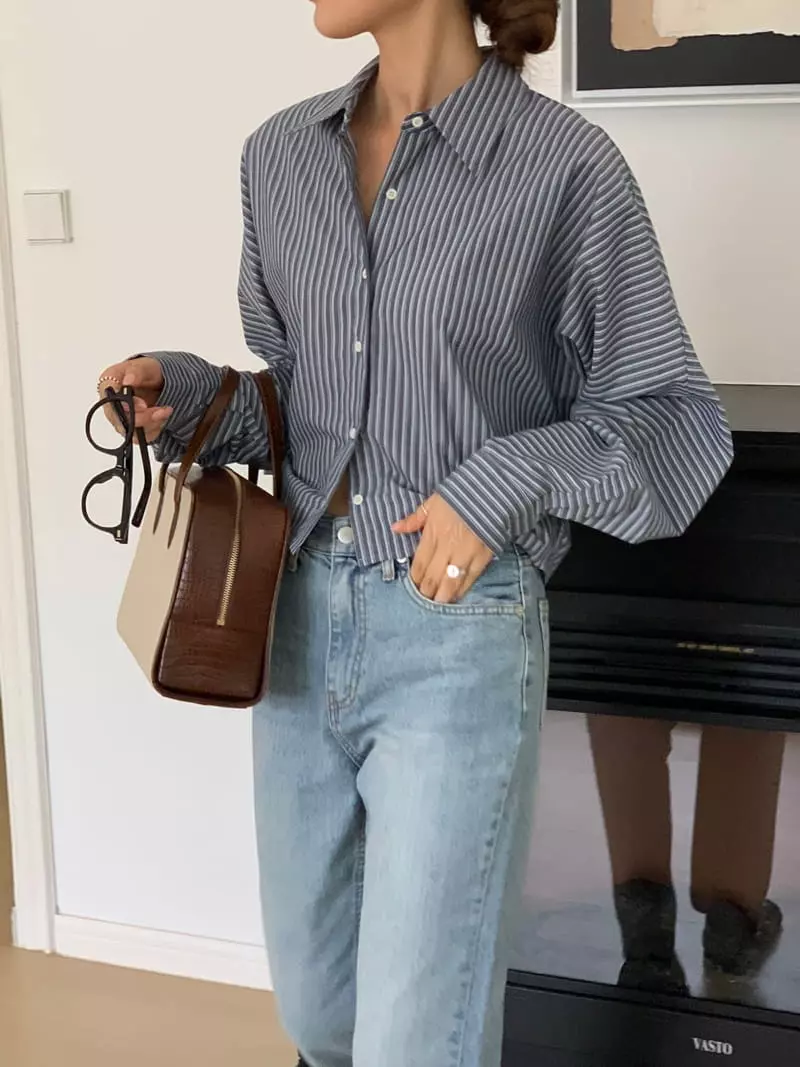 Refleur - Korean Women Fashion - #romanticstyle - Roni Stripes Shirt - 10
