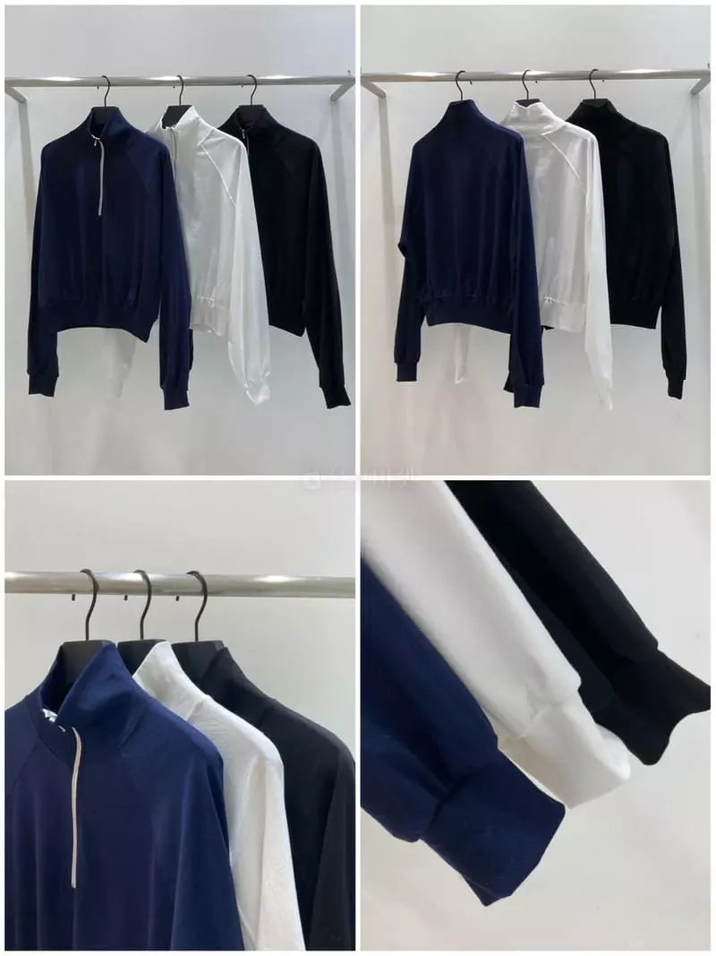 Refleur - Korean Women Fashion - #womensfashion - Half Zip-up Sweatshirt - 7