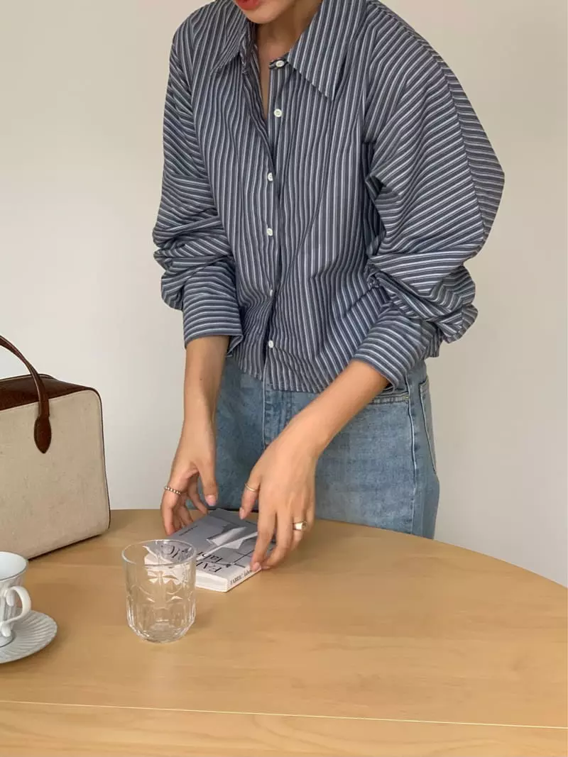 Refleur - Korean Women Fashion - #womensfashion - Roni Stripes Shirt