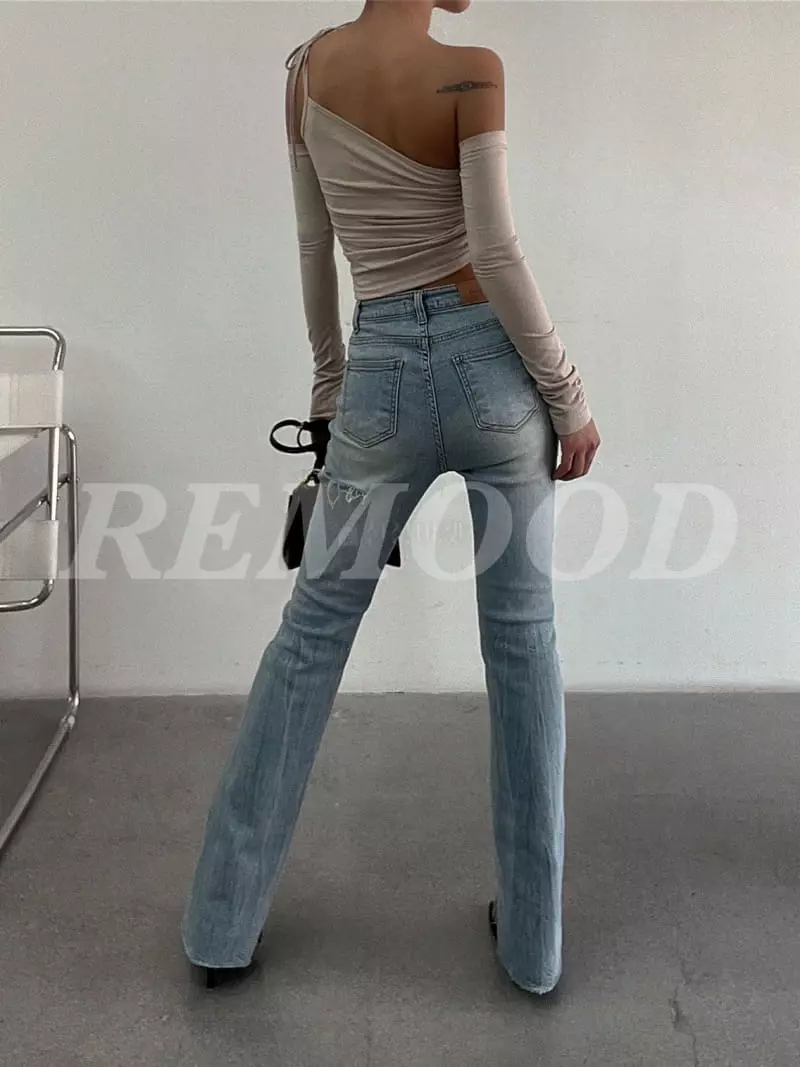 Remood - Korean Women Fashion - #momslook - Brush Jeans - 3