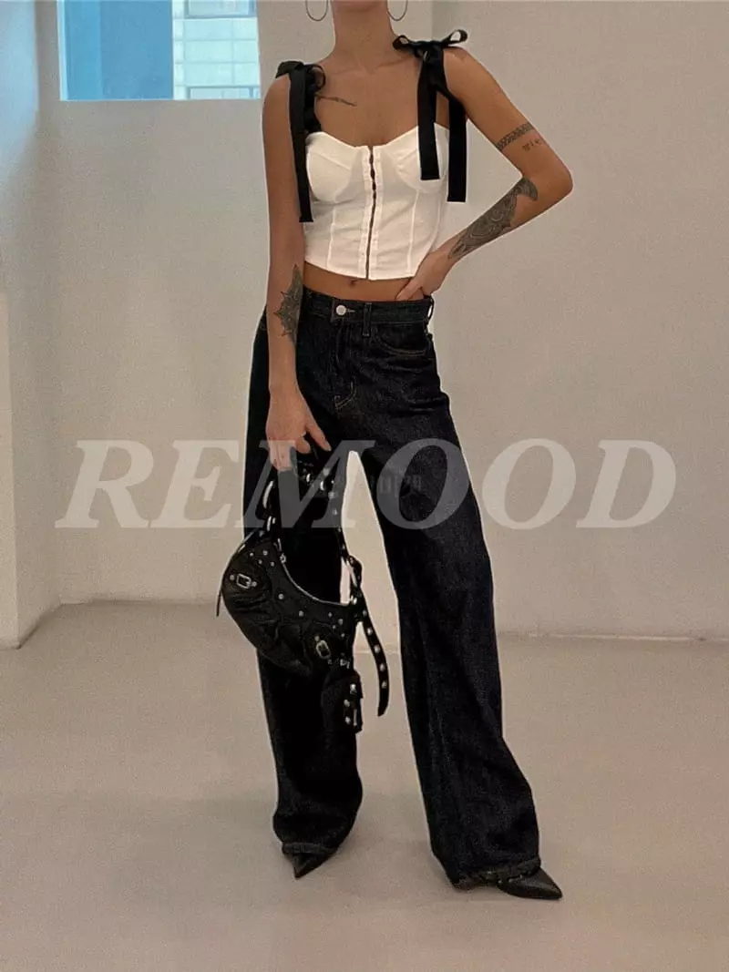Remood - Korean Women Fashion - #momslook - Bustier Crop Tee