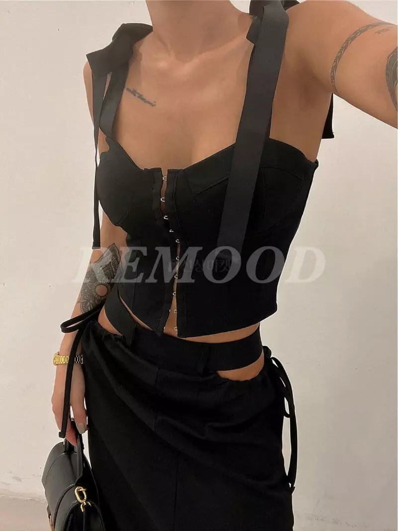 Remood - Korean Women Fashion - #momslook - Bustier Crop Tee - 5