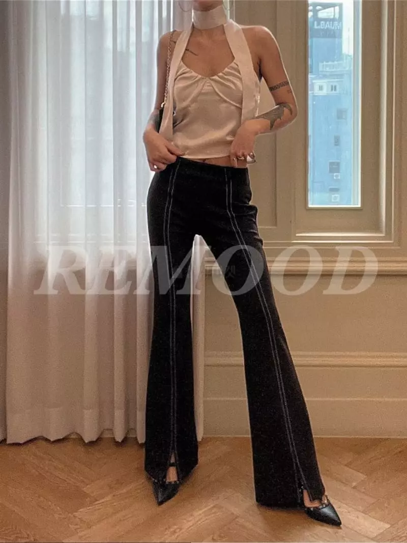 Remood - Korean Women Fashion - #womensfashion - Stitch Span Pants - 4