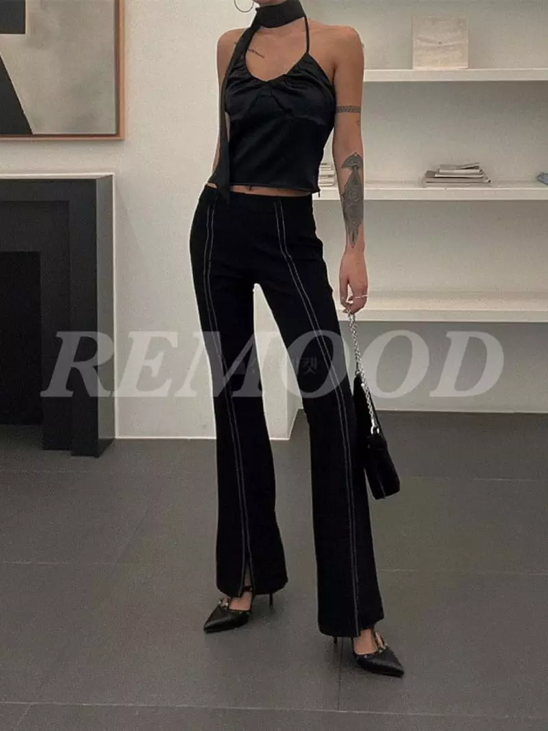 Remood - Korean Women Fashion - #momslook - Stitch Span Pants - 6