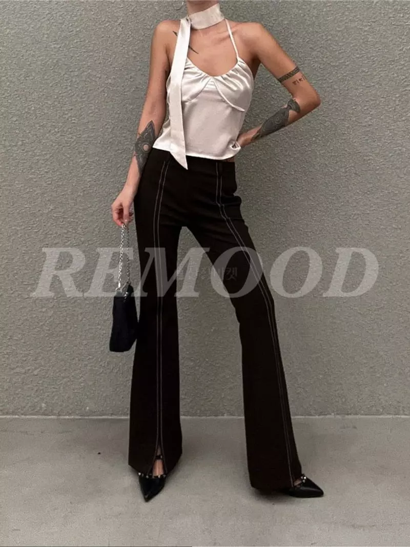 Remood - Korean Women Fashion - #womensfashion - Stitch Span Pants