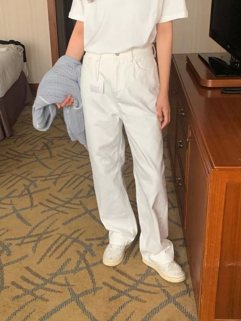Renouveau - Korean Women Fashion - #momslook - Cream Jeans - 11
