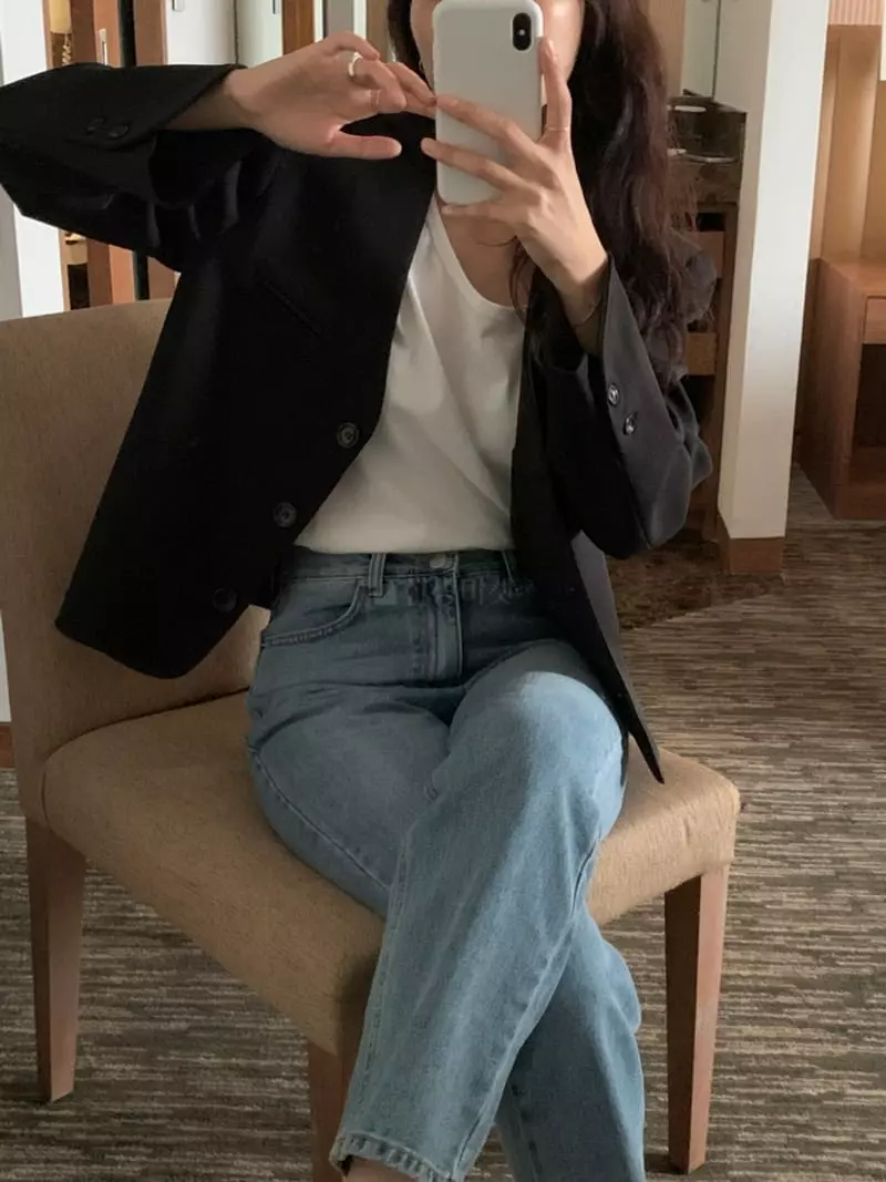 Renouveau - Korean Women Fashion - #momslook - U Neck Tee - 7