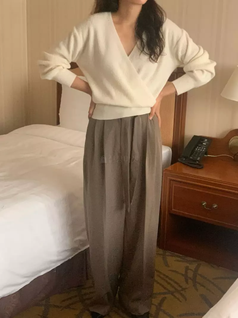 Renouveau - Korean Women Fashion - #momslook - Wrap Rin Knit - 11
