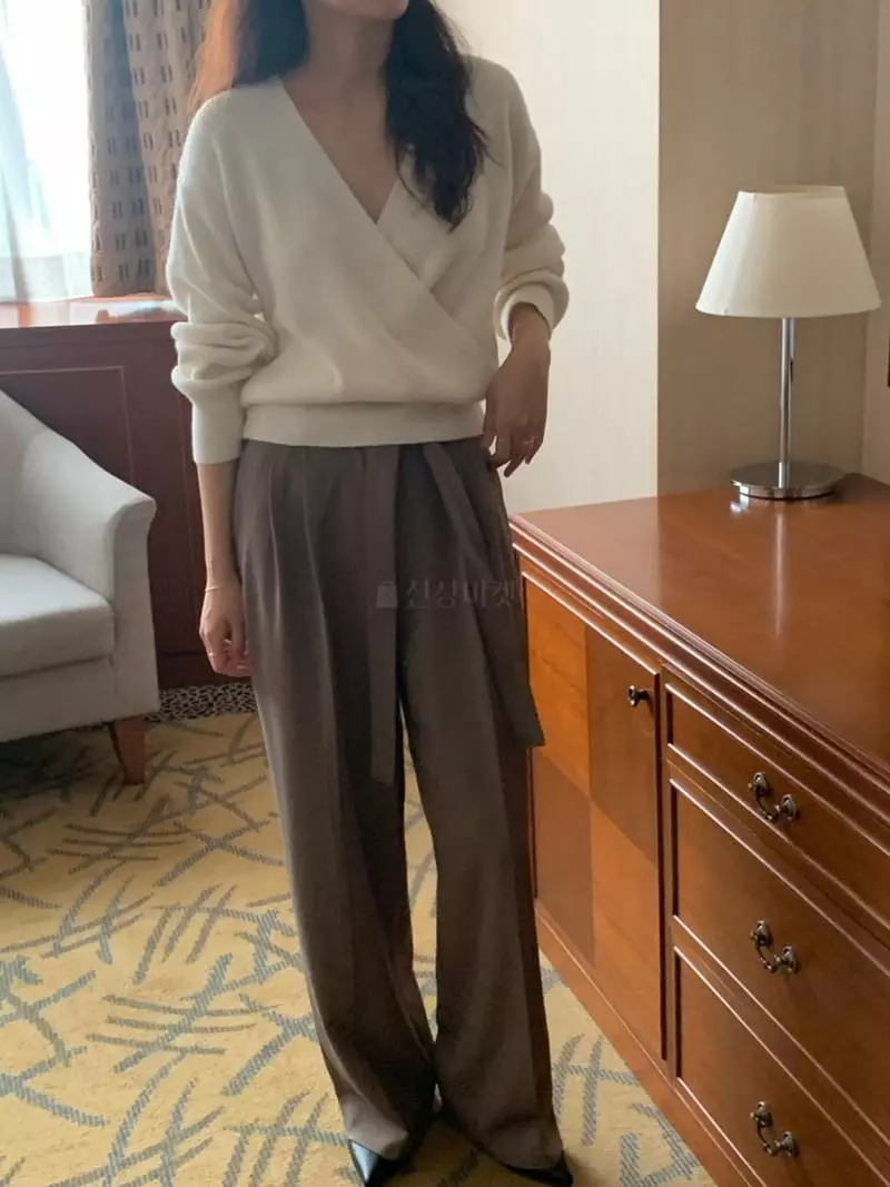 Renouveau - Korean Women Fashion - #momslook - Wrap Rin Knit - 5