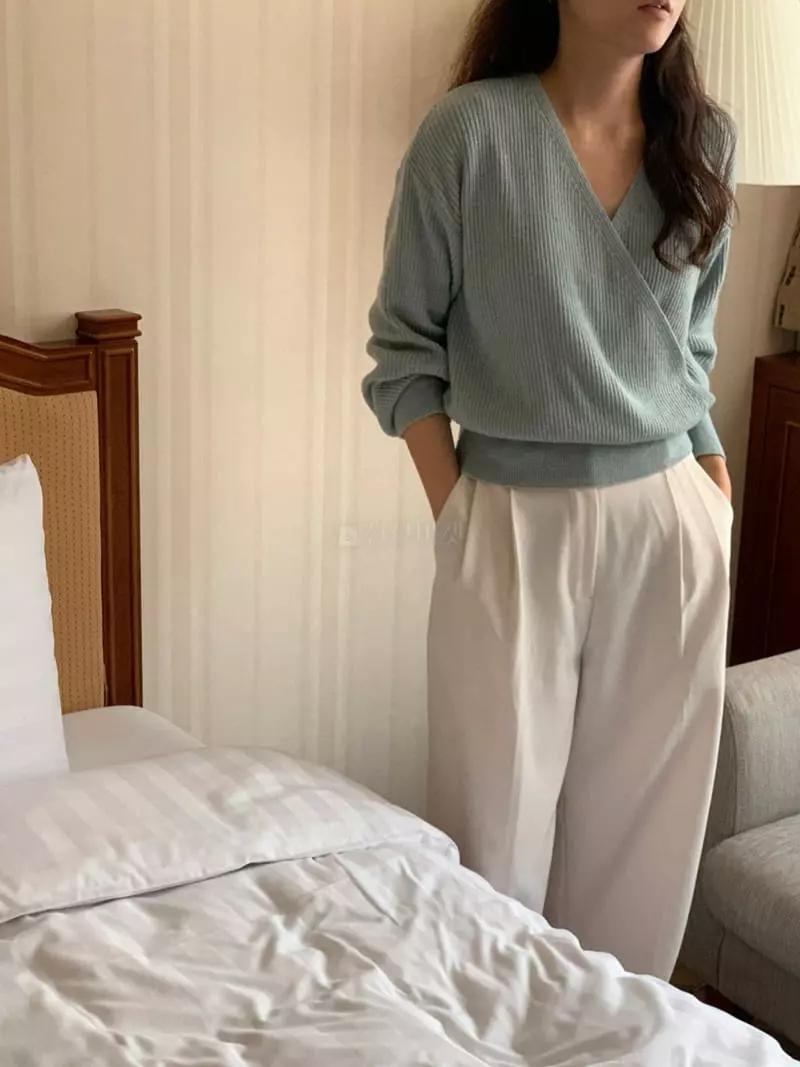 Renouveau - Korean Women Fashion - #momslook - Wrap Rin Knit - 9