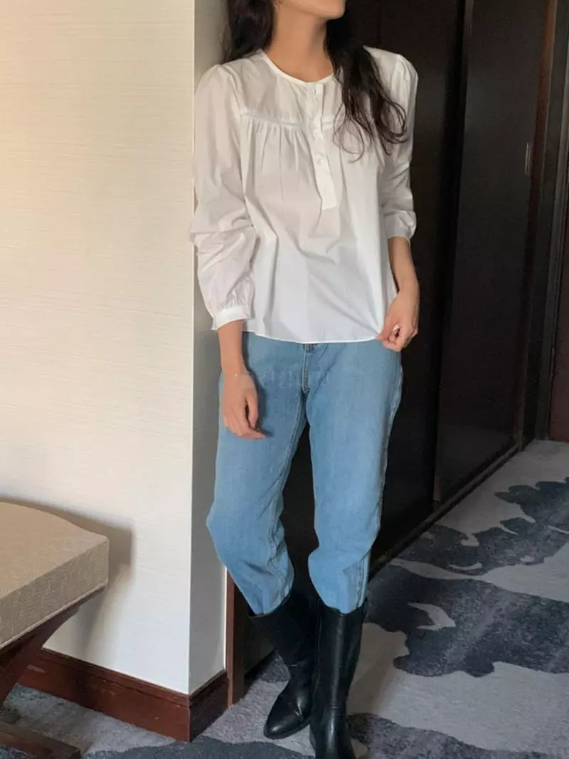 Renouveau - Korean Women Fashion - #momslook - Rubber Blouse - 7